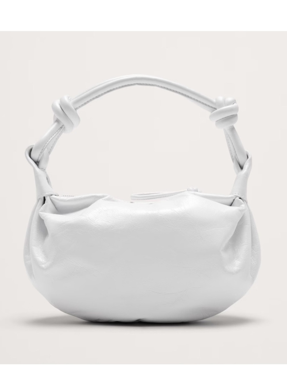 Banana Republic White Leather Knot-Detail Shoulder Bag